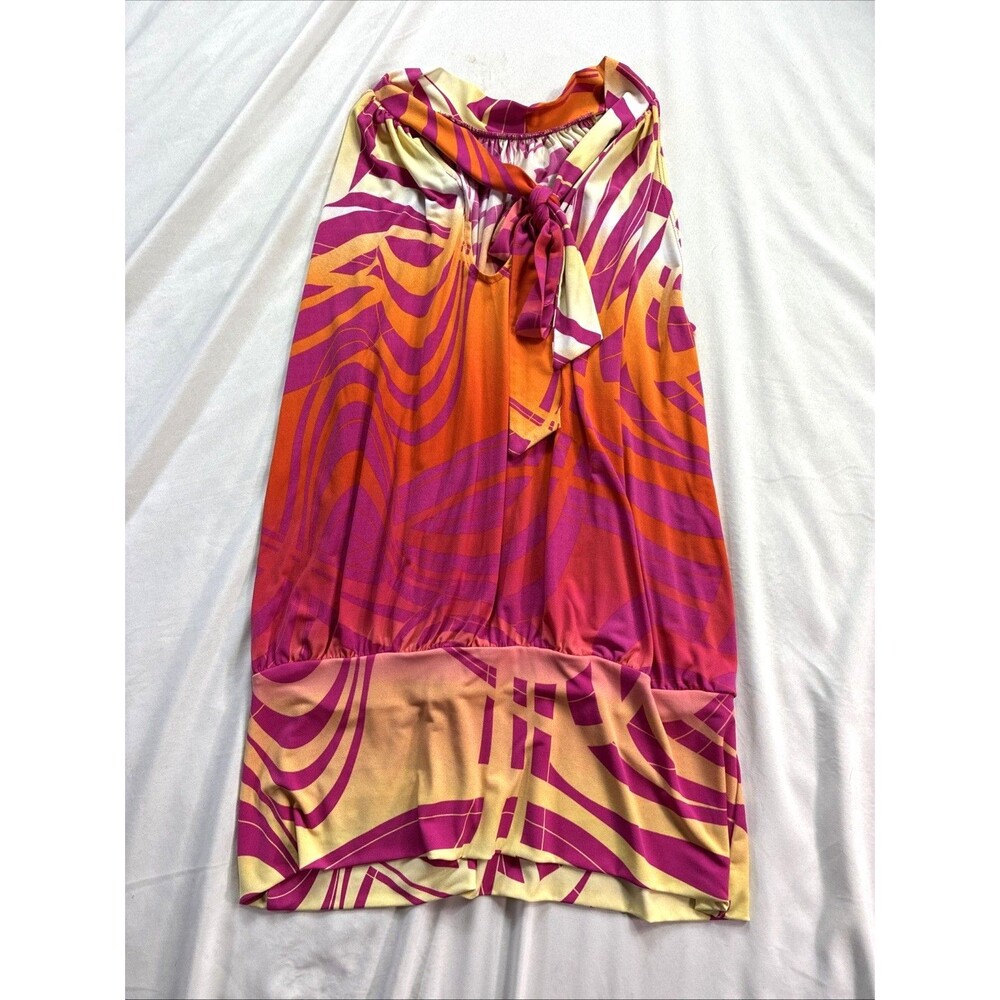 Axcess By Liz Claiborne Boho Sleeveless Tie Neck Top XL